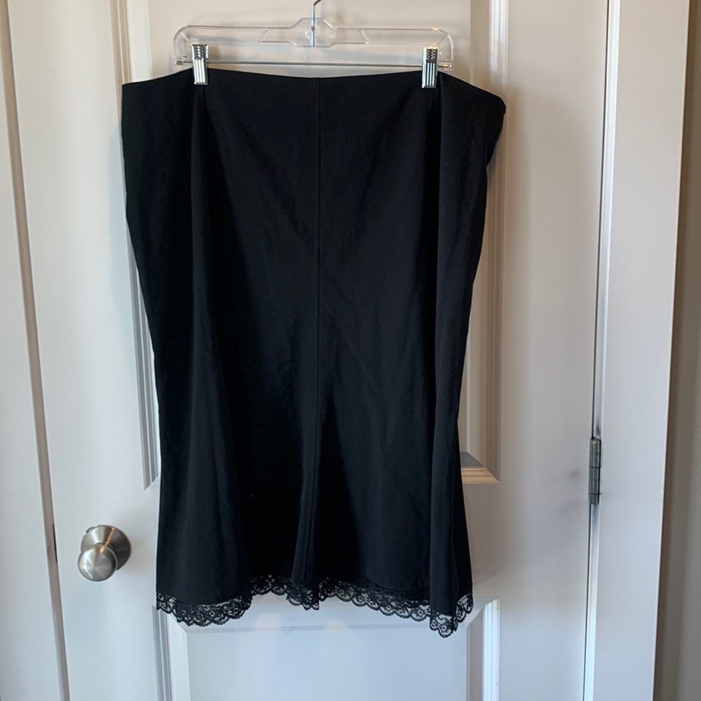NWT Black Skirt with Lace Bottom Size 18